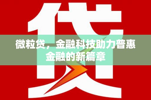 隆子微粒贷，金融科技助力普惠金融的新篇章