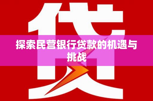 隆子探索民营银行贷款的机遇与挑战