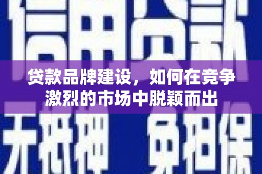 隆子贷款品牌建设，如何在竞争激烈的市场中脱颖而出