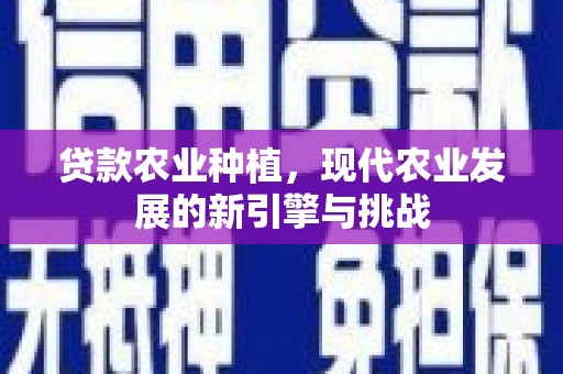 隆子贷款农业种植，现代农业发展的新引擎与挑战