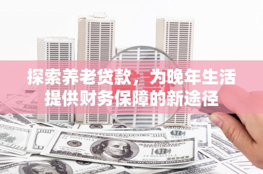 隆子探索养老贷款，为晚年生活提供财务保障的新途径