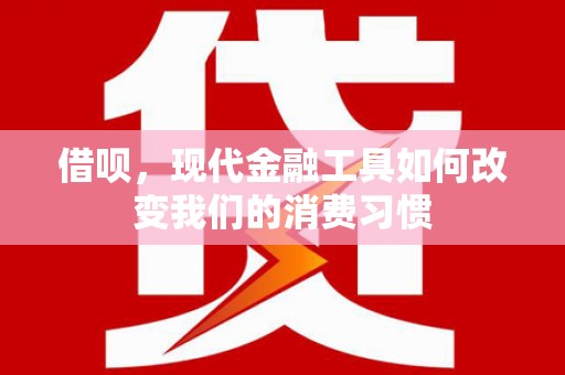 隆子借呗，现代金融工具如何改变我们的消费习惯