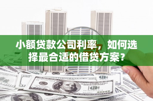 隆子小额贷款公司利率，如何选择最合适的借贷方案？